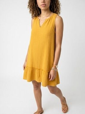 Wonderly Sleeveless Golden Mini Dress